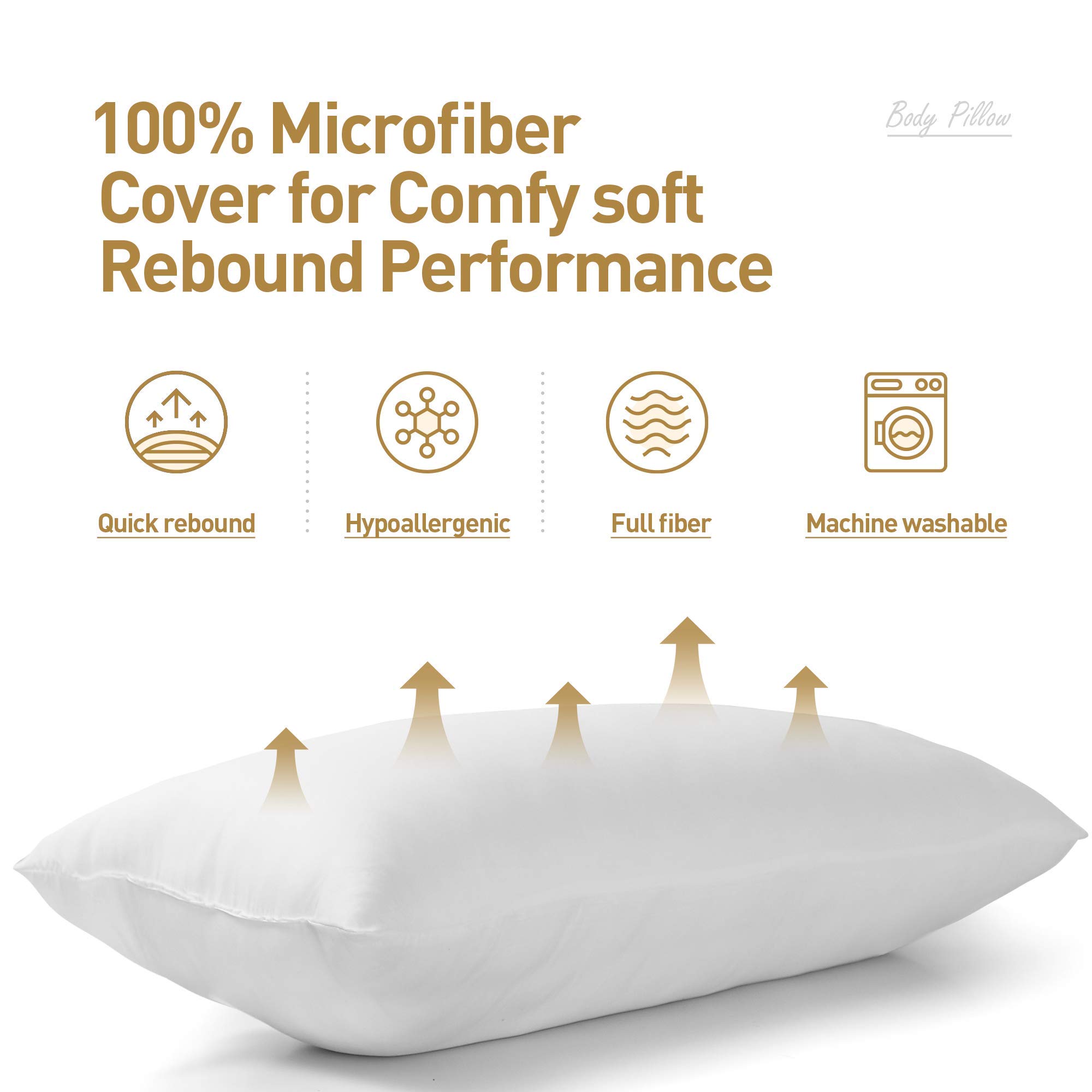 **Acanva Fluffy Body Pillow for Adults & Pregnancy - Soft Long Full Pillow Insert for Side Sleepers - Perfect for Cuddling, Back Support & Comfortable Sleep**    *(Use Cases: Ideal for side sleepers, pregnancy support, cozy cuddling, and relieving back pain.)*