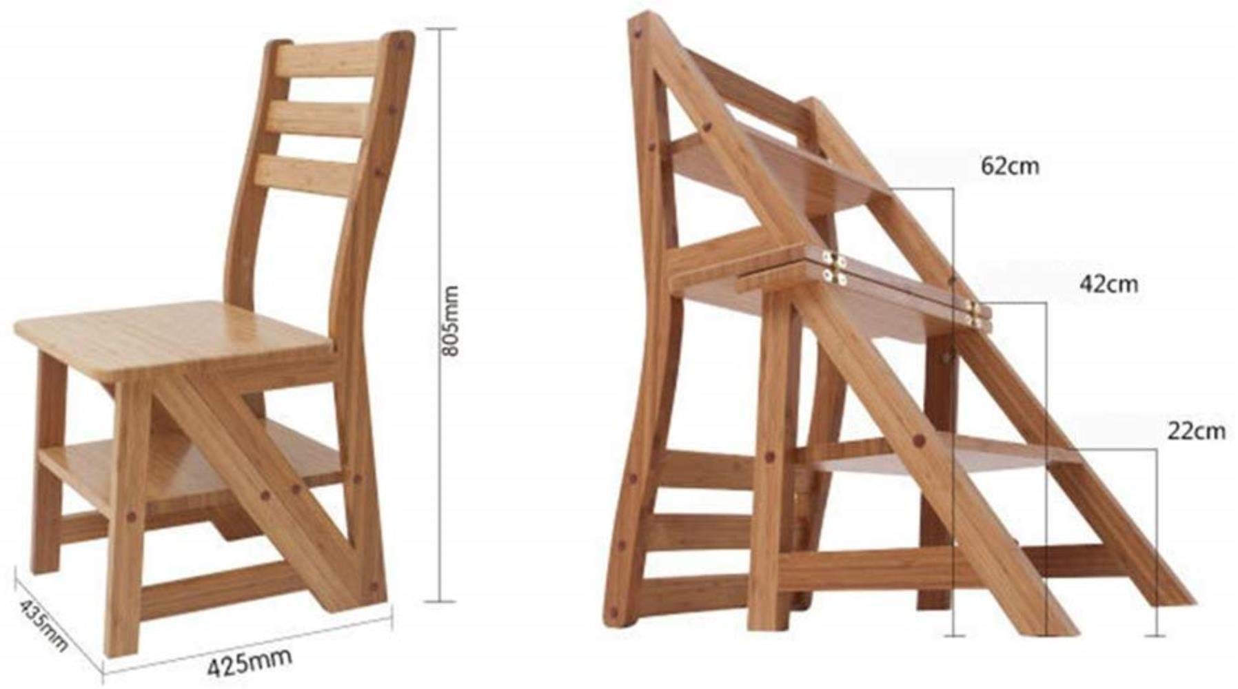 Multifunctional Foldable Wooden Step Stool for Home - Solid Wood Climbing Ladder, Compact Indoor Step Stool for Kitchen, Bathroom & Kids' Play Area