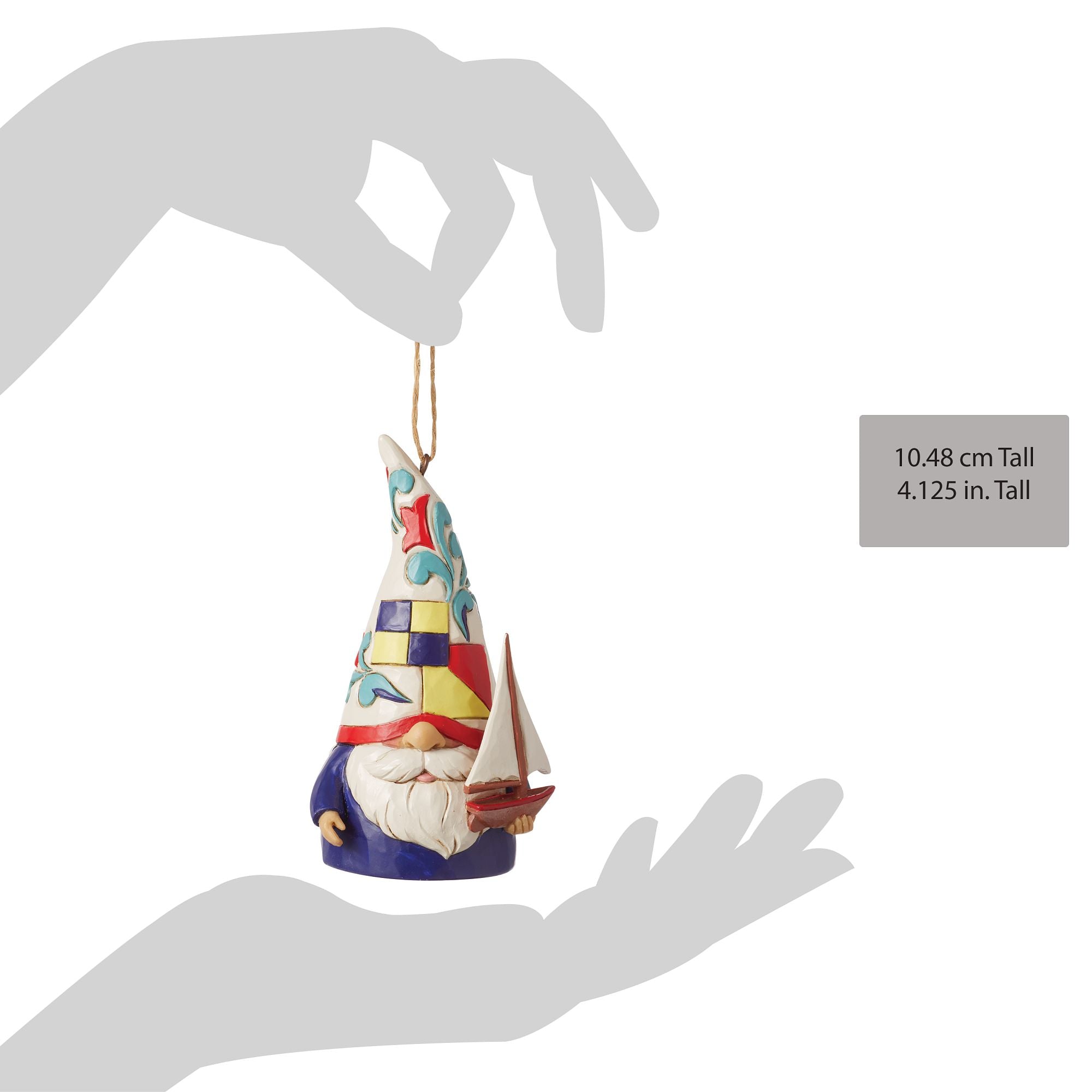 Handcrafted Gnome Sailboat Ornament - Unique Home Decor for Garden, Shelf & Christmas Tree - Perfect Gift for Nautical Lovers