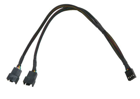 PWM Y Cable #FC444PWM 12BKS - 12V PWM Fan Splitter Cable for PC Case Fans, CPU Coolers & RGB Lighting - Perfect for Gaming PC Builds & Computer Cooling Systems