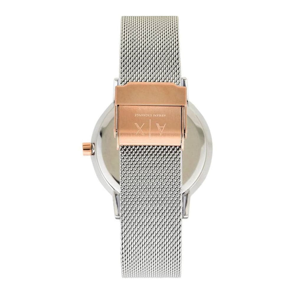 ARMANI EXCHANGE AX5537 Women's Watch - Gold & Silver Stainless Steel Mesh Strap - Elegant Fashion Accessory for Work, Party & Everyday Wear