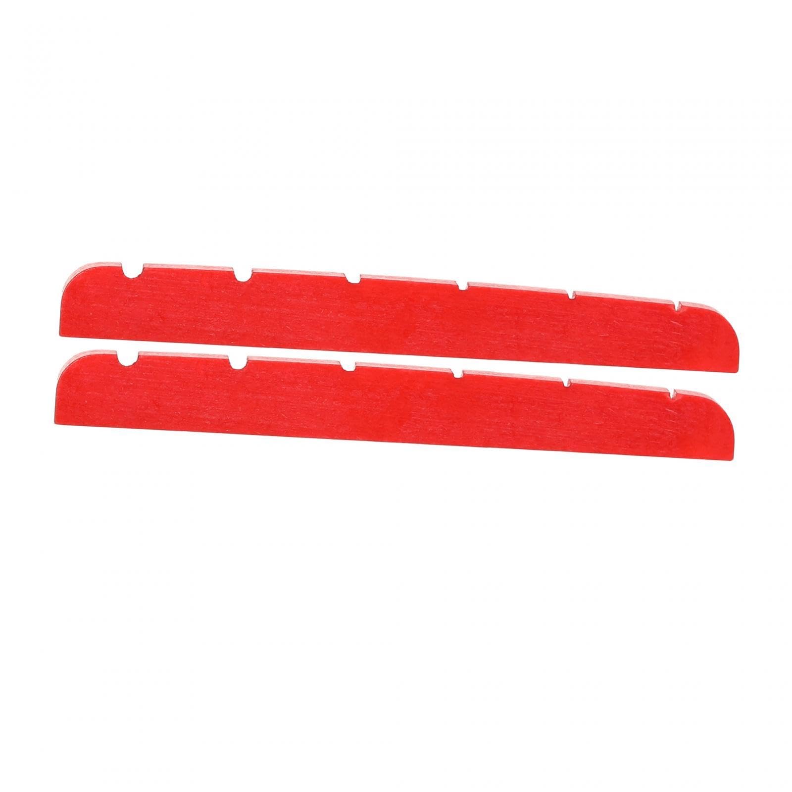2 Pieces Electric Guitar Bone Nut, 42x3.5mm Flat Bottom Slotted Nut for 6 String Guitars - Red | Replacement Guitar Parts for Fender, Gibson & More | Perfect for DIY Guitar Repair & Maintenance