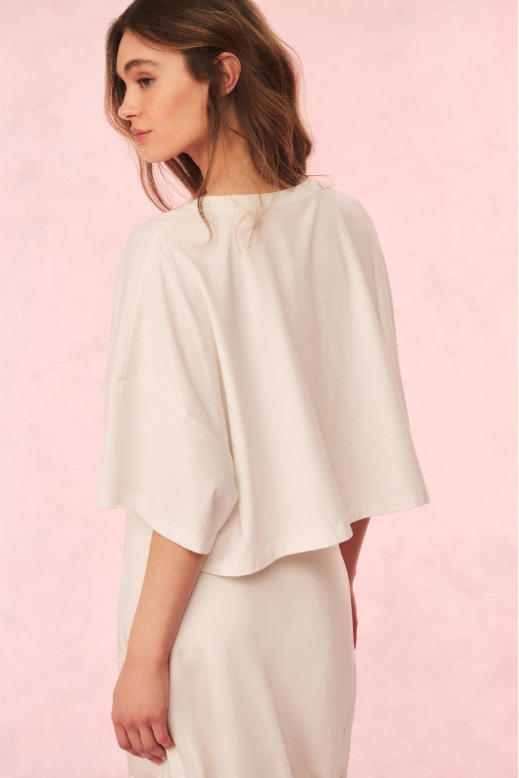 Angelle Cotton Bow Tee - Women's Casual Short Sleeve T-Shirt with Bow Detail | Perfect for Summer Outfits, Date Nights & Casual Wear