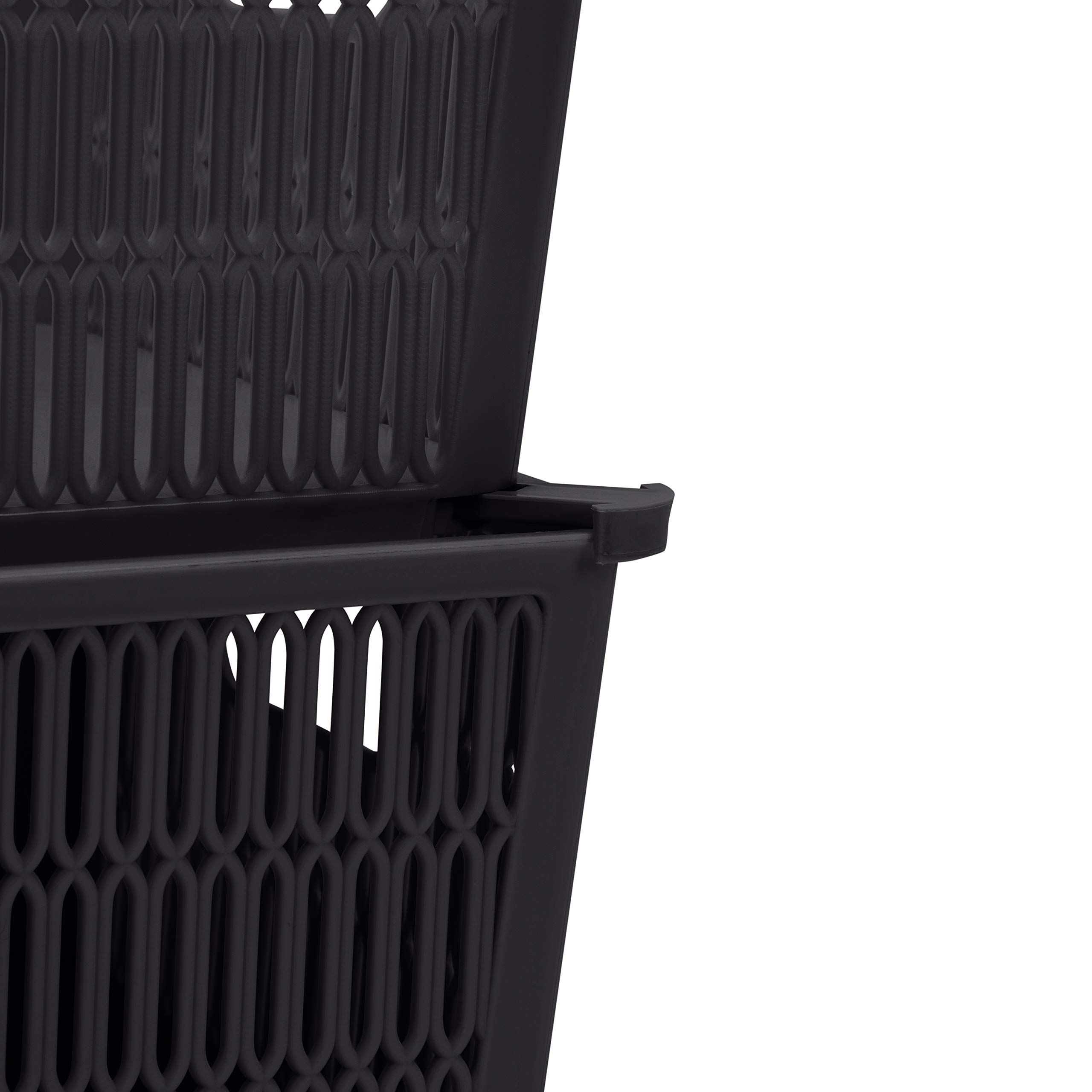 Simplify 2-Pack Large Slide & Stack It Tote Baskets - Versatile Storage & Organization Bins with Stackable Design for Bathroom, Craft Room, Pantry, Playroom & Office - Perfect for Home Organization & Decluttering (Black)
