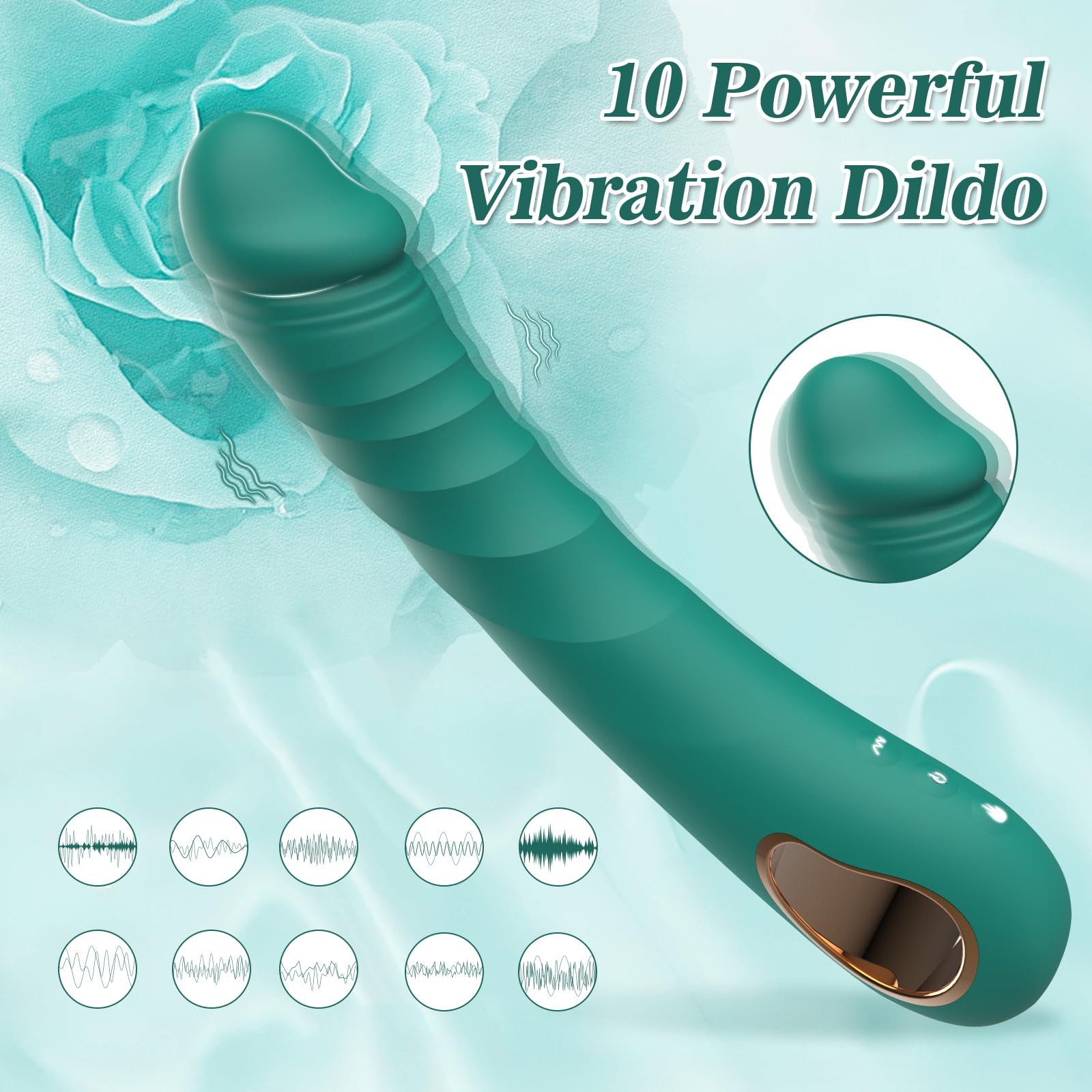 Heated G-Spot Vibrator for Women - Realistic Dildo with 10 Vibration Modes, Nipple & Anal Stimulator - Couples Sex Toy for Enhanced Intimacy - Perfect for Bedroom Play, Romantic Nights & Solo Pleasure (Green)