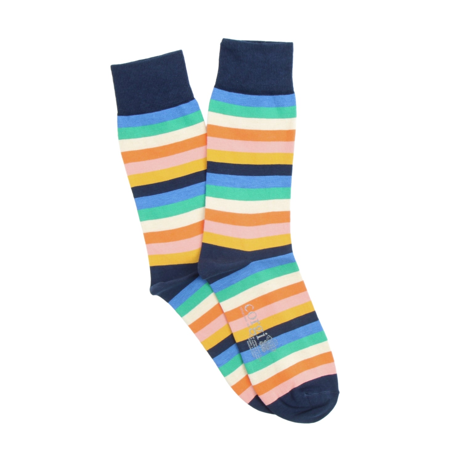 Men's Signature Stripe Cotton Socks - Breathable & Comfortable Casual Athletic Socks for Running, Gym, Work & Everyday Wear