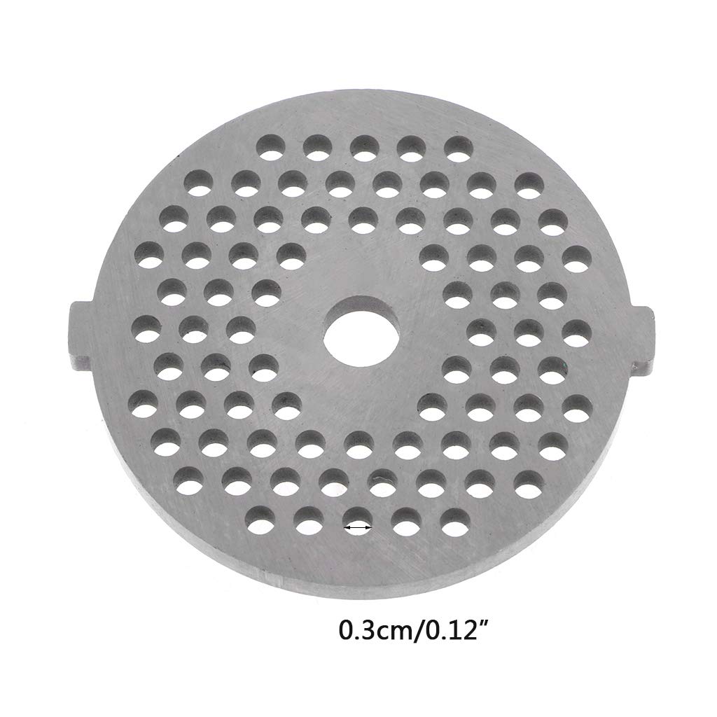 Stainless Steel Meat Grinder Plate & Knife Set - 3 Large Hole Style for Home Kitchen, Butcher Shop & Commercial Use | Durable Meat Grinder Replacement Parts