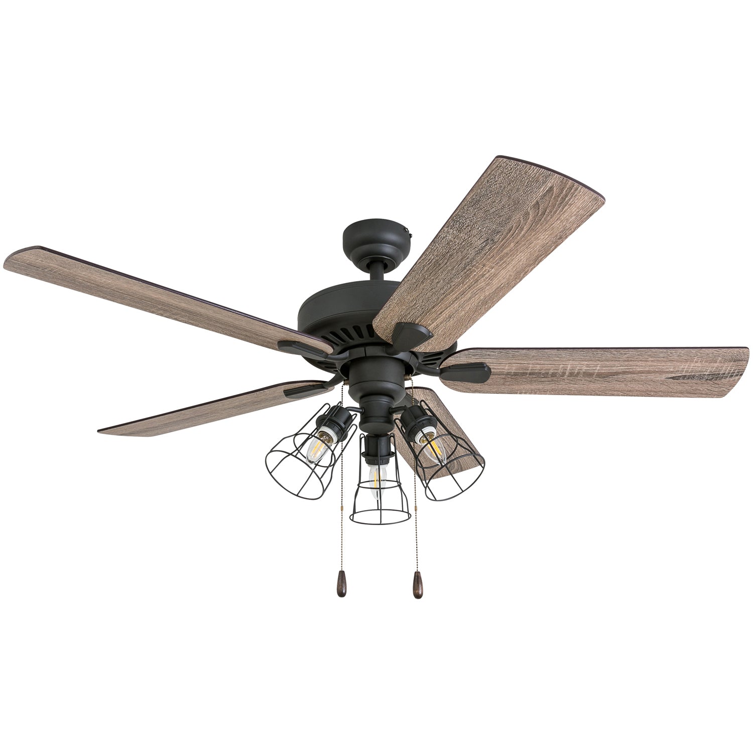 52 Inch Bronze Inland Seas Ceiling Fan with Pull Chain - Perfect for Living Room, Bedroom, and Outdoor Patio Cooling