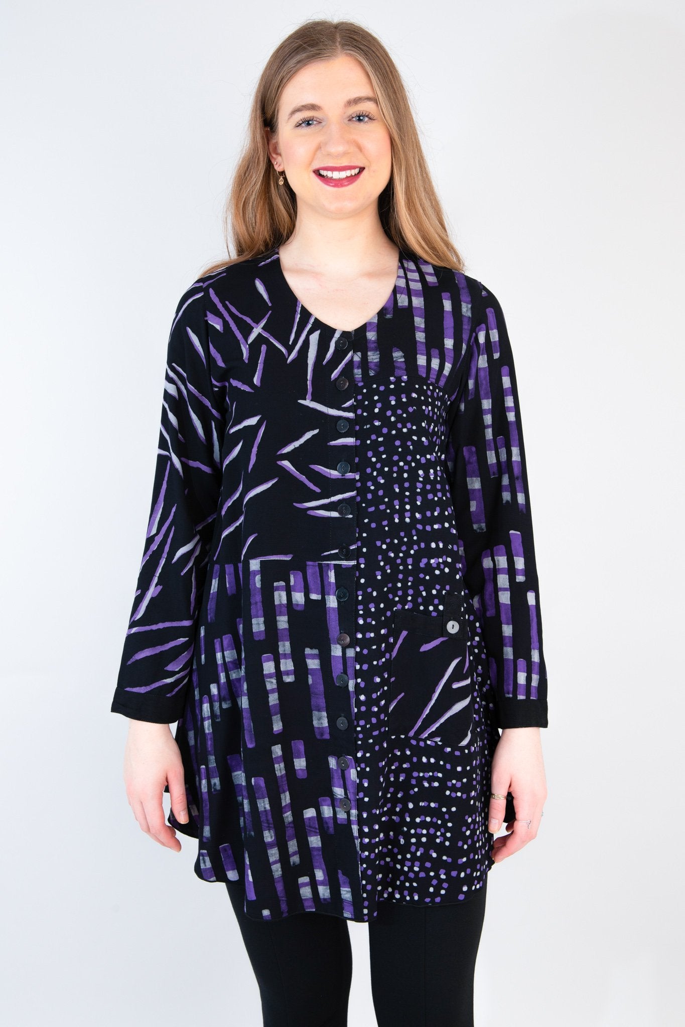 Stylish Sassy Blouse - Premium Dash Bamboo Fabric with Batik Art Design - Perfect for Casual Wear, Office Outfits & Summer Fashion