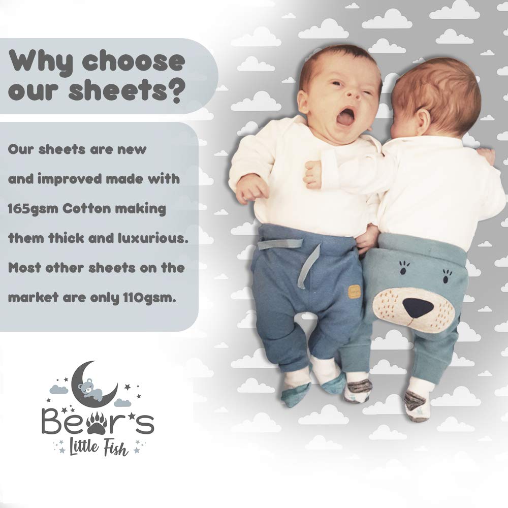 100% Organic Cotton Baby Bassinet Sheets - Soft Fitted Crib Sheets for Hourglass, Rectangular & Oval Bassinet Mattress | Breathable & Hypoallergenic Nursery Bedding | Perfect for Newborns, Infants & Toddlers | Ideal for Nursery, Bedroom & Travel Use