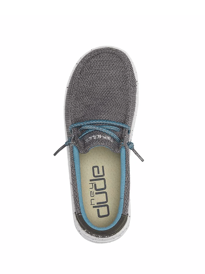 Hey Dude 130133217 Youth Wally Shoe Sox Sharkskin - Comfortable Casual Sneakers for Kids, Perfect for School, Playground & Daily Wear