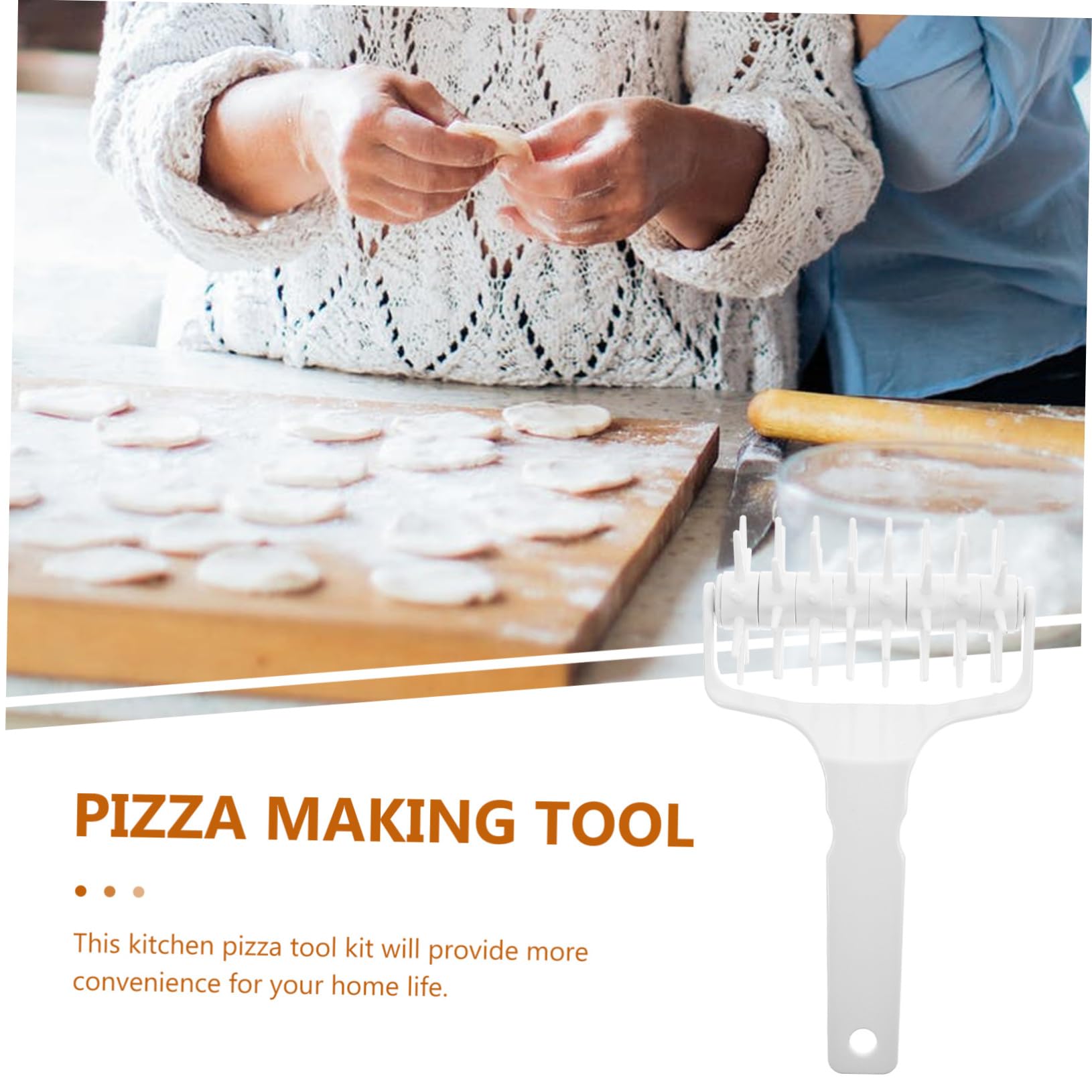 1pc Pizza Dough Docker & Pastry Needle Wheel - Professional Pizza Hole Puncher & Dough Roller Tool for Perfect Homemade Pizza - Ideal for Baking, Cooking, and Restaurant Use