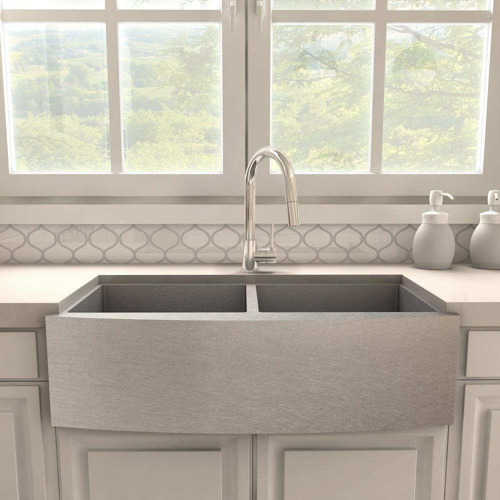 ZLINE Dante Pull Down Single Handle Chrome Kitchen Faucet - Modern High Arc Spout with Smooth Motion Swivel for Easy Cleaning - Perfect for Farmhouse, RV & Commercial Kitchens