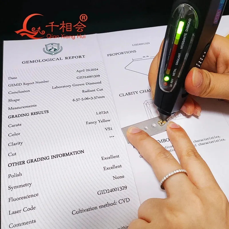 1ct Fancy Intense Yellow CVD Lab Grown Diamond - Oval Shape VS2 Clarity GEMID Certified Loose Stone for Engagement Rings & Fine Jewelry