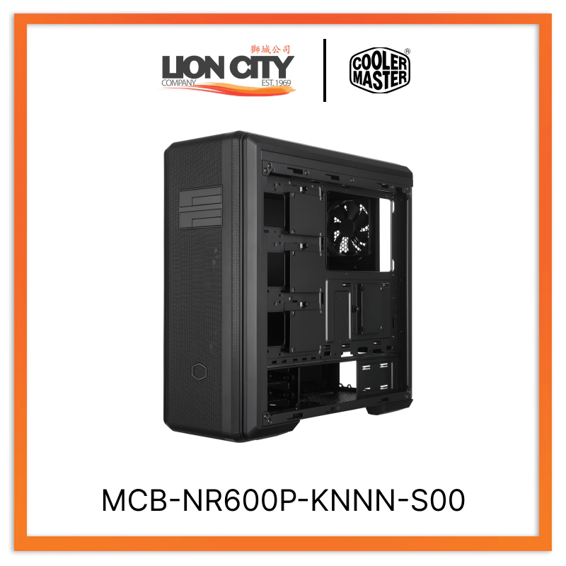 Cooler Master MCB-NR600P-KNNN-S00 MasterBox NR600P ATX Mid Tower PC Case with Hot-Swap Bays - High Airflow Design for Gaming & Workstation Builds, Ideal for Home & Office Use