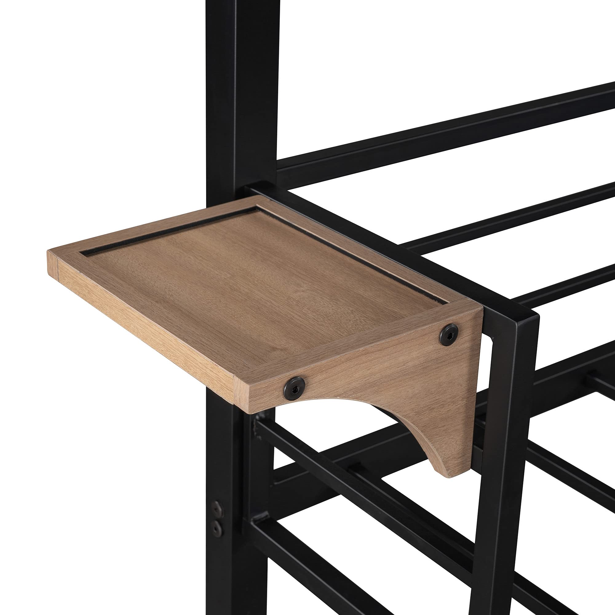 Twin Over Twin Metal Bunk Bed with Slide, Ladder & Side Shelf - Kids Club House Loft Bed in Black & Red - No Box Spring Needed - Perfect for Kids' Bedrooms, Playrooms & Sleepovers