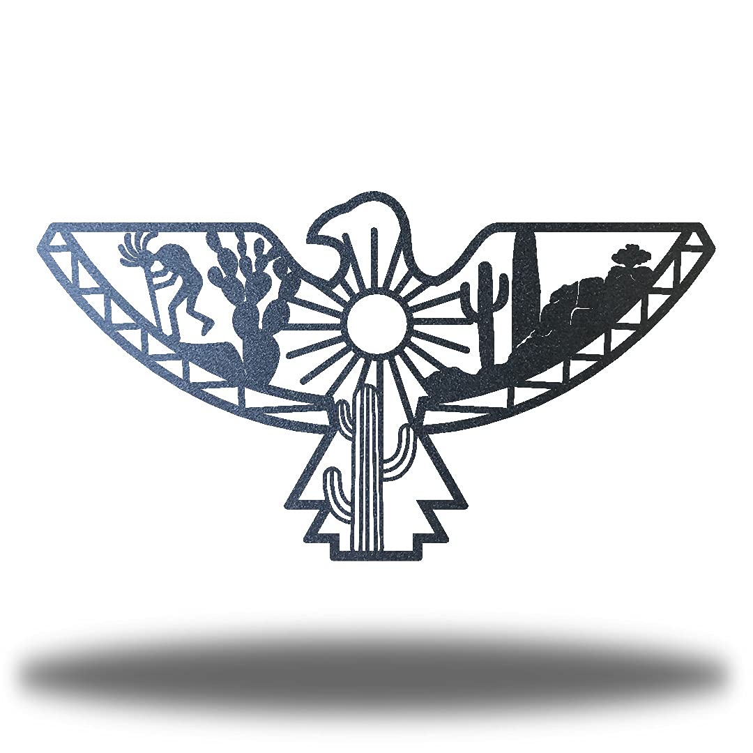 Aztec Eagle Southwest Metal Wall Art - Heavy-Duty Waterproof Outdoor Decor | Handmade in USA | 30