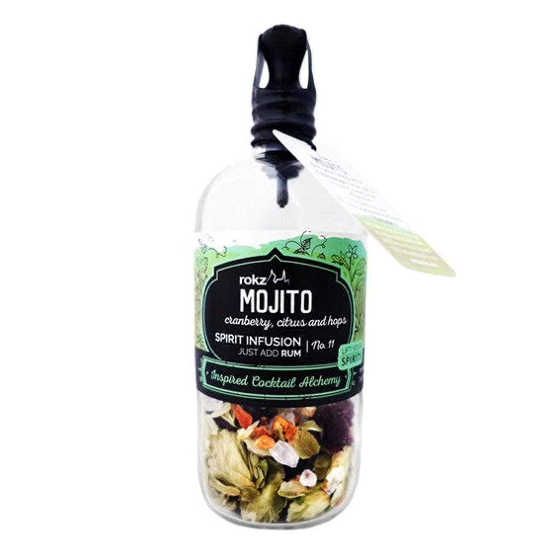 Premium Mojito Infusion Glass Bottle by Rokz - Perfect for Cocktails, Mocktails & Home Bartending - Ideal for Parties, Gifts & Mixology Enthusiasts