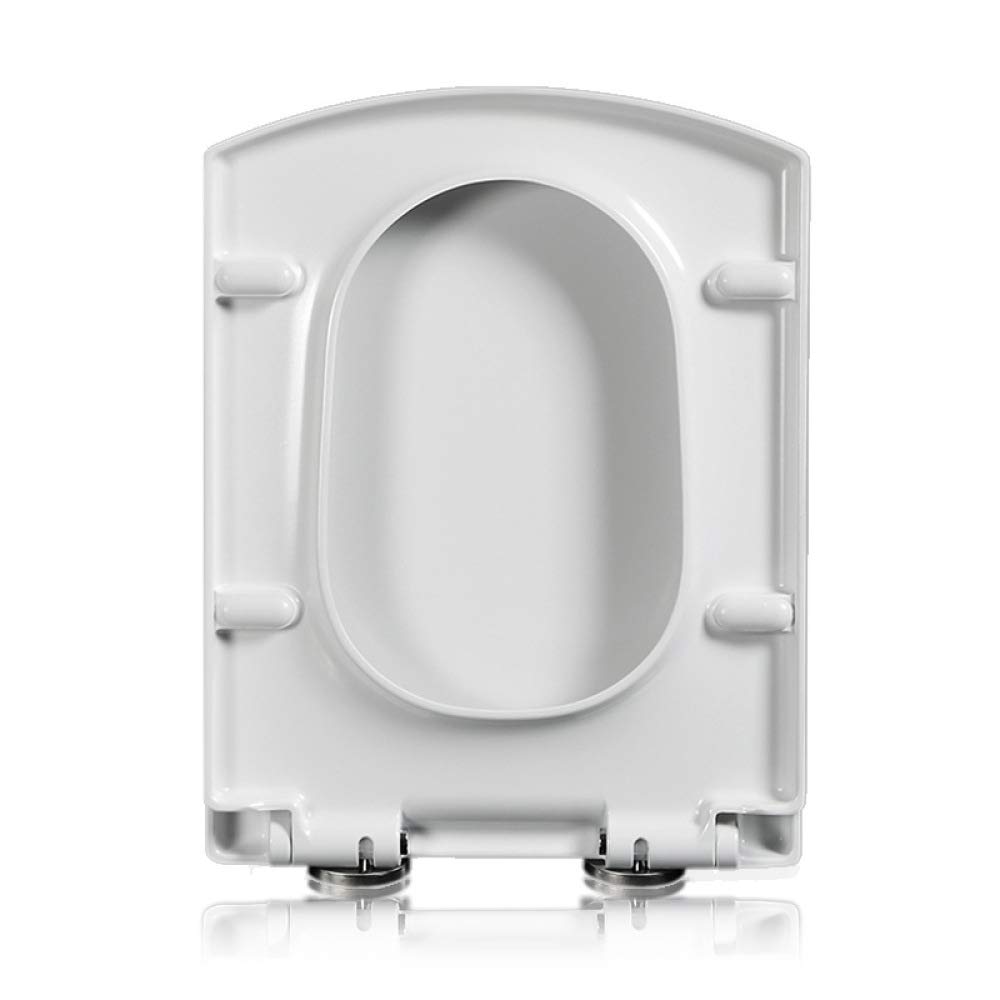 Soft Close Toilet Seat with Quick Release - Heavy Duty, Easy to Clean White Square Bathroom Toilet Lid - Perfect for Modern Homes, Apartments & Commercial Restrooms