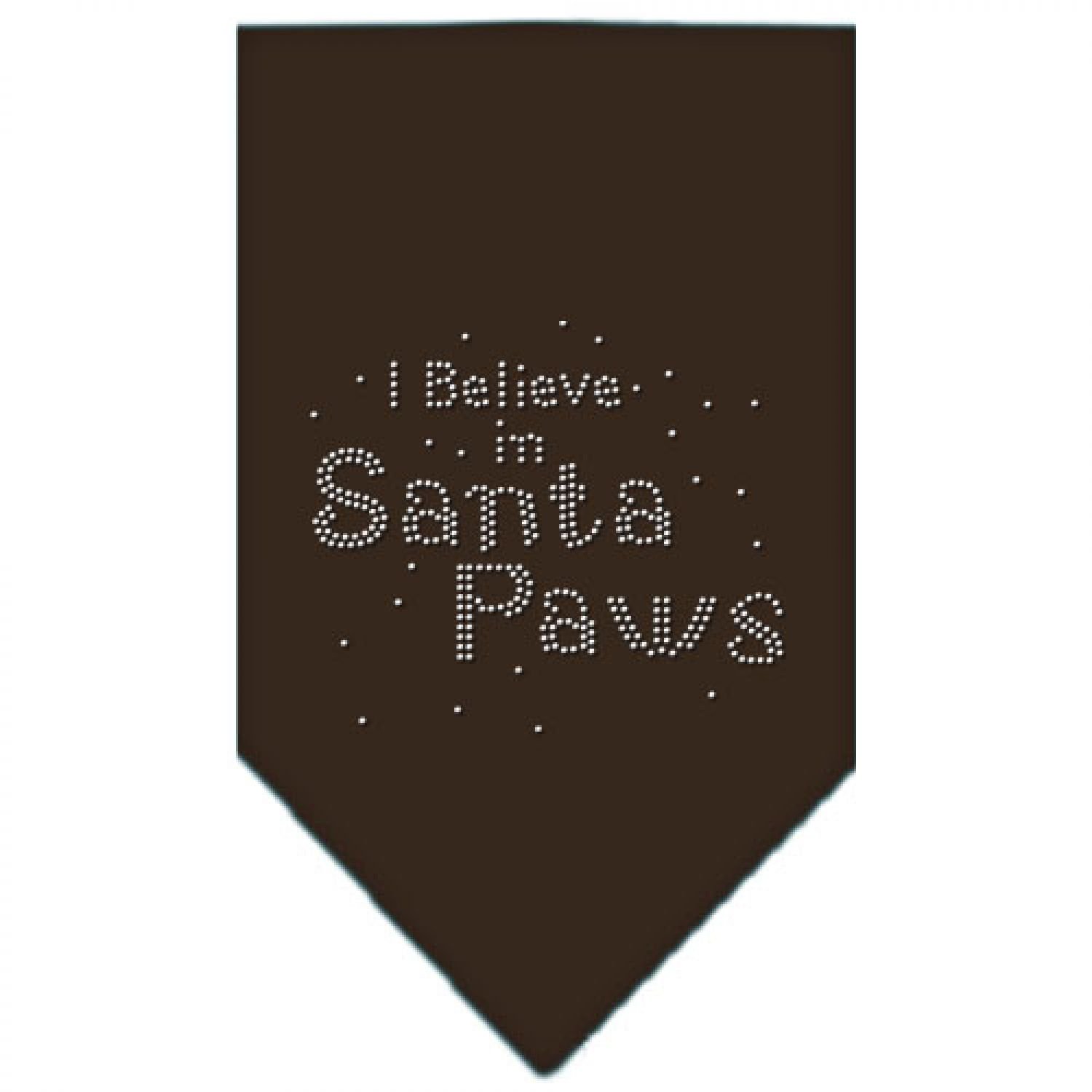 Sparkling Christmas Pet Bandana with Rhinestones - 'I Believe In Santa Paws' Design for Dogs - Perfect for Holiday Photos & Festive Pet Parties