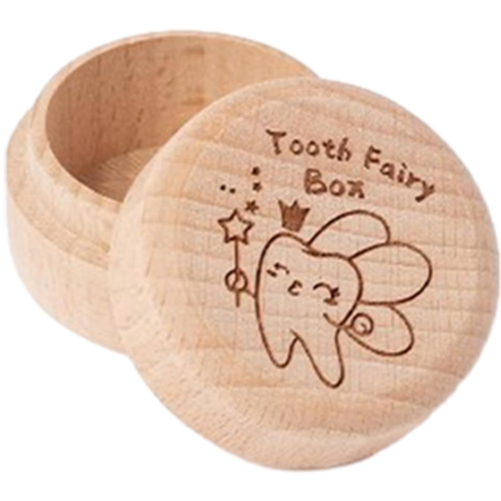 GYOUZA Wooden Baby Tooth Keepsake Box - First Tooth Storage Container for Boys & Girls | Fairy Tooth Saver Gift for Baby Shower, Birthday & Milestone Celebrations | Perfect for Preserving Childhood Memories & Creating Tooth Fairy Traditions