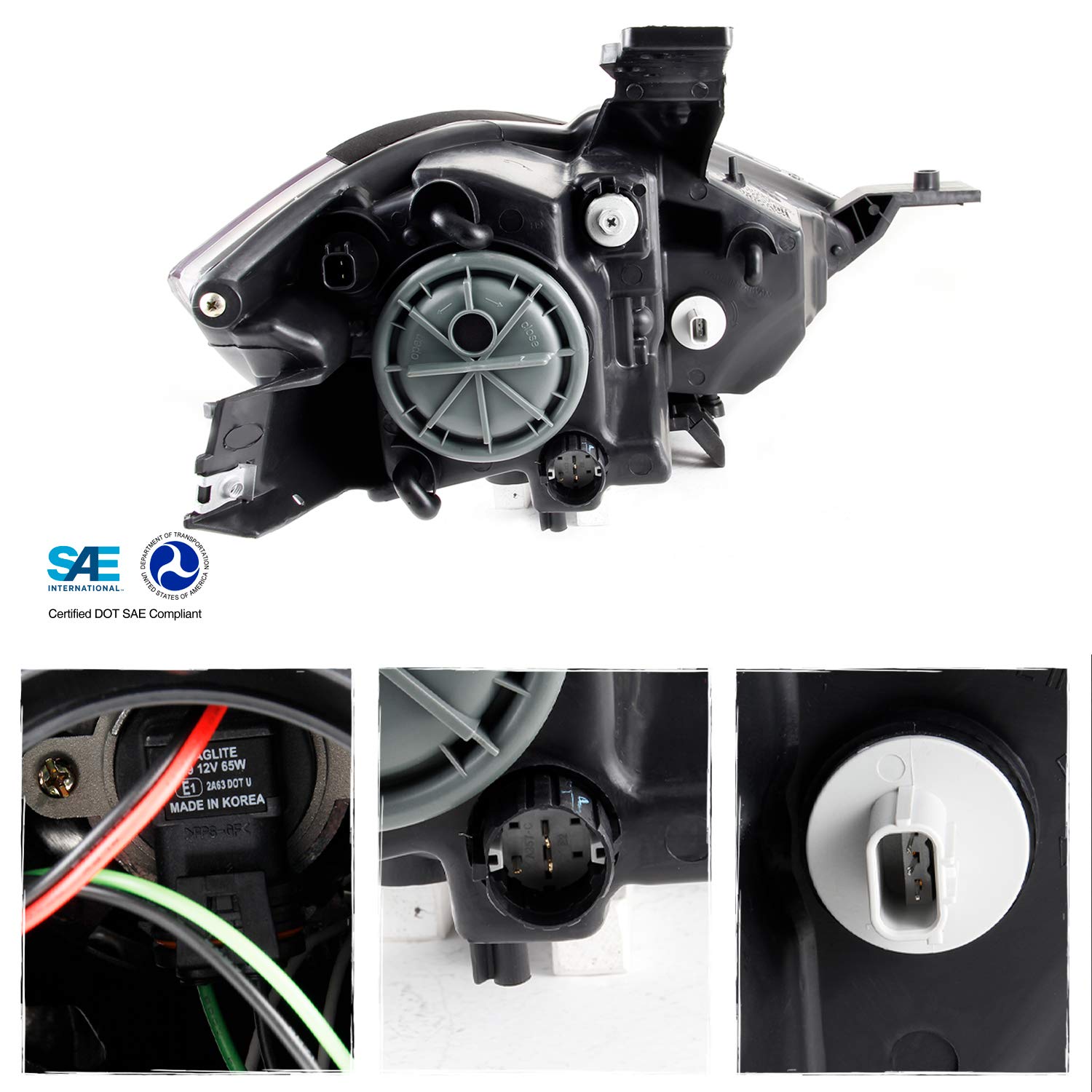 AKKON Black Headlights Set for 2013-2016 Dodge Dart - Halogen Replacement Headlamps Pair (Driver & Passenger Side) - Perfect for Night Driving & Car Upgrades