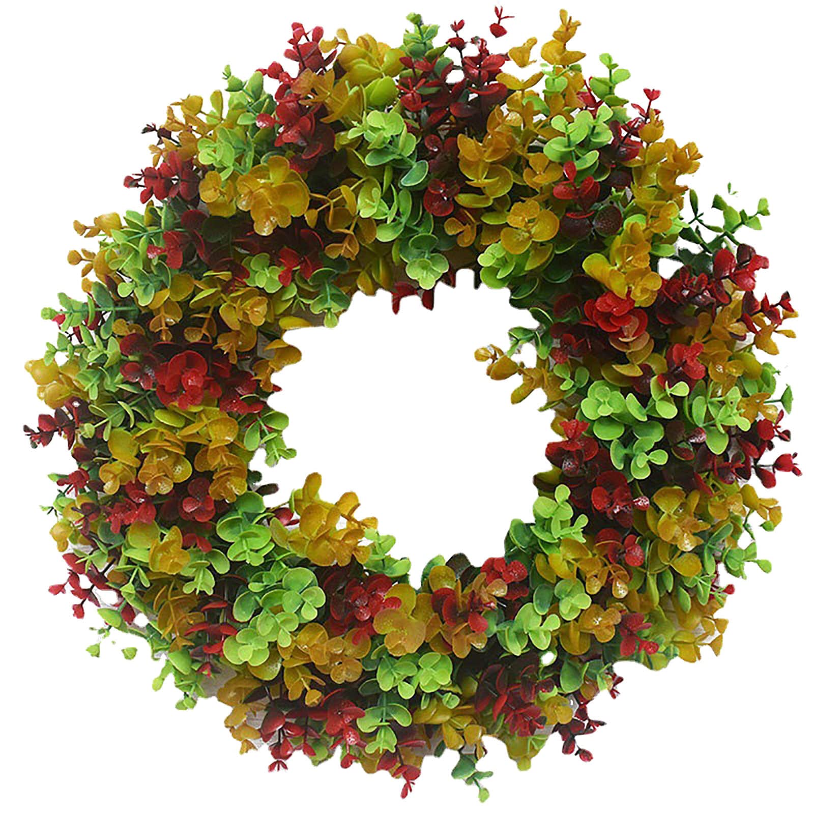 Autumn Thanksgiving Garland - Realistic Eucalyptus Foam Wreath for Front Door, Home Decor, Fall & Holiday Season Decoration - Perfect for Thanksgiving, Christmas, and Seasonal Home Styling