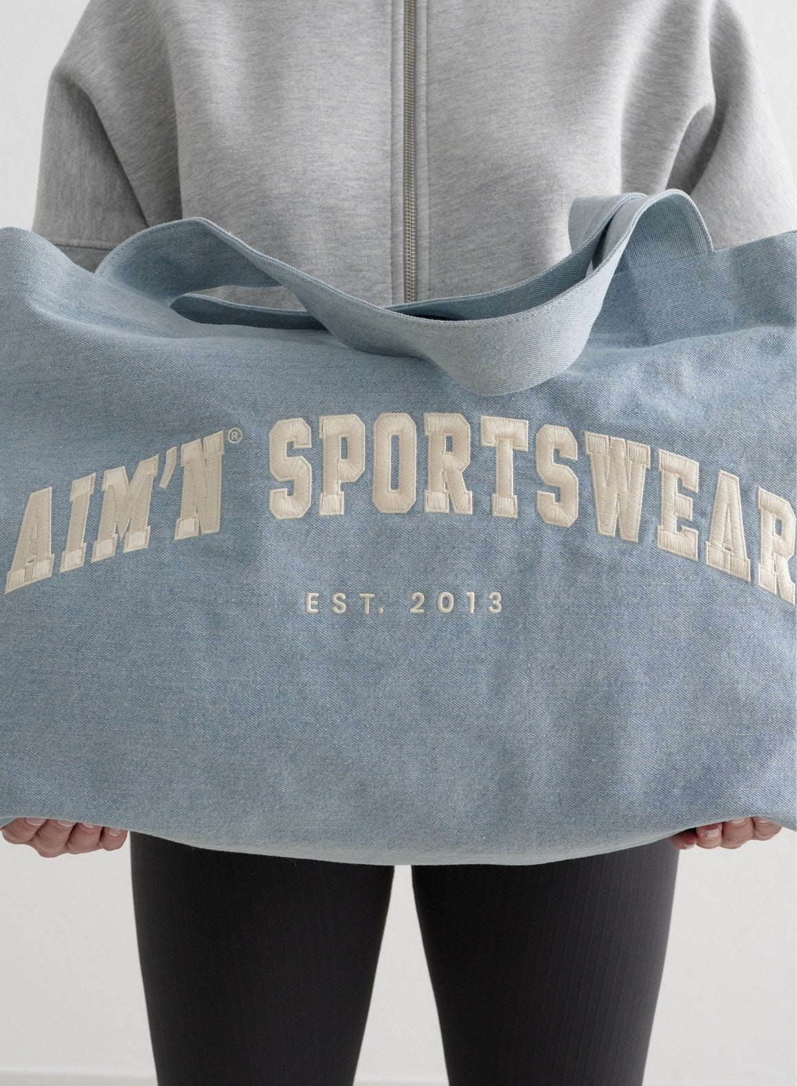Stylish Denim Varsity Tote Bag for Women - Trendy College School Book Bag with Adjustable Shoulder Strap - Perfect for Campus, Shopping & Travel Accessories