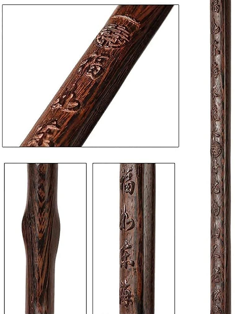 Premium Solid Wood Walking Cane for Seniors - Adjustable Height Wooden Walking Stick for Men & Women - Stylish & Durable Mobility Aid for Hiking, Travel & Daily Support