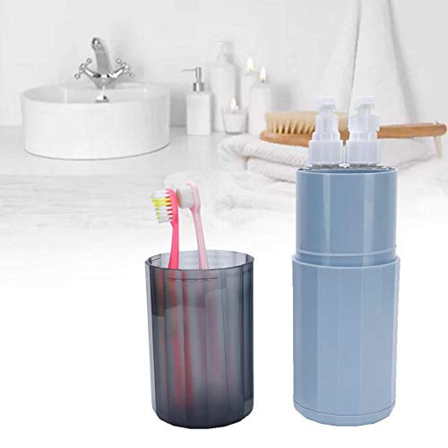 Portable Travel Dispenser Kit - Refillable Empty Lotion & Cosmetic Bottles, Toiletries Storage Box with Toothbrush Cup for Home, School & Business Trips | Perfect for Air Travel, Gym & Daily Organization