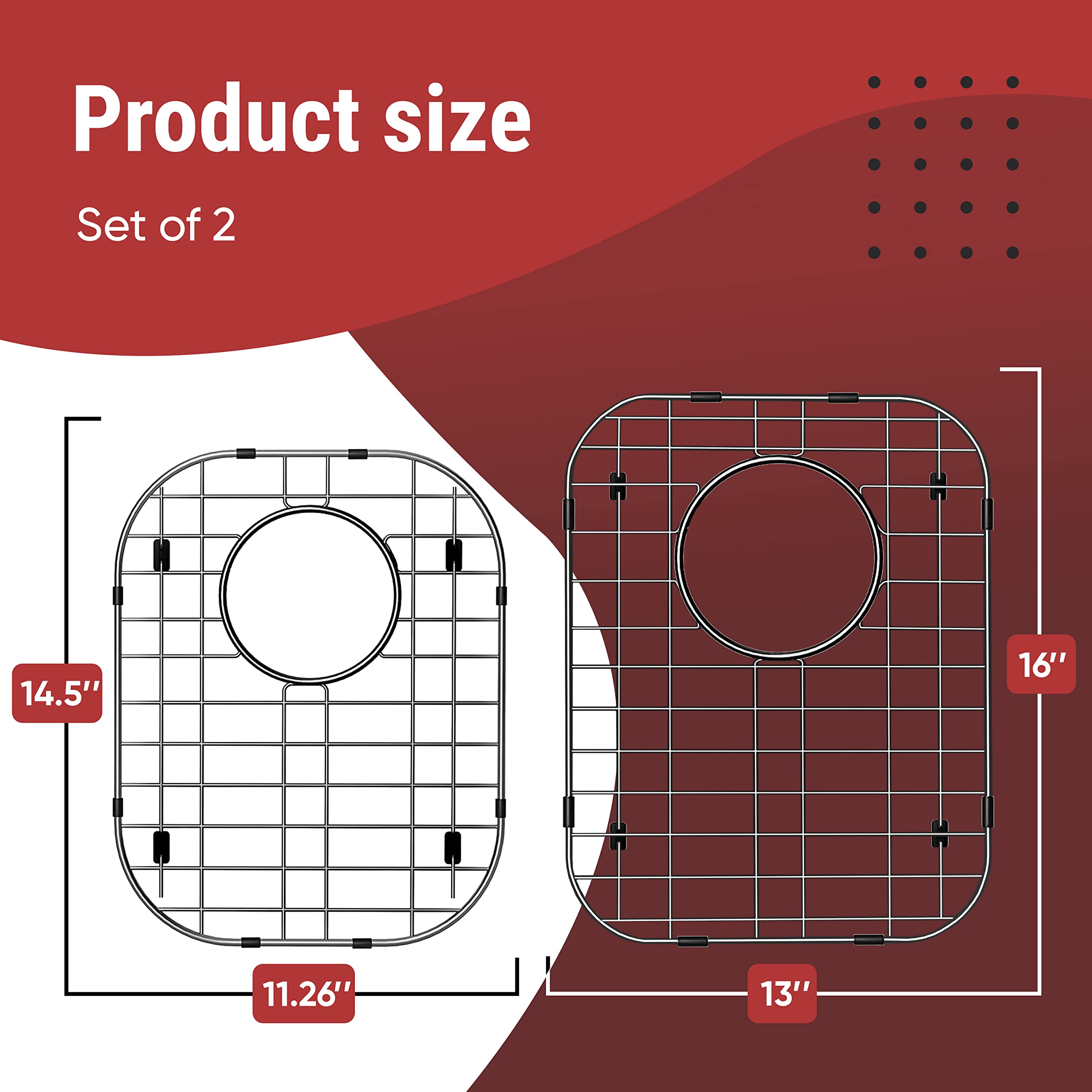 Stainless Steel Kitchen Sink Protector Set (13