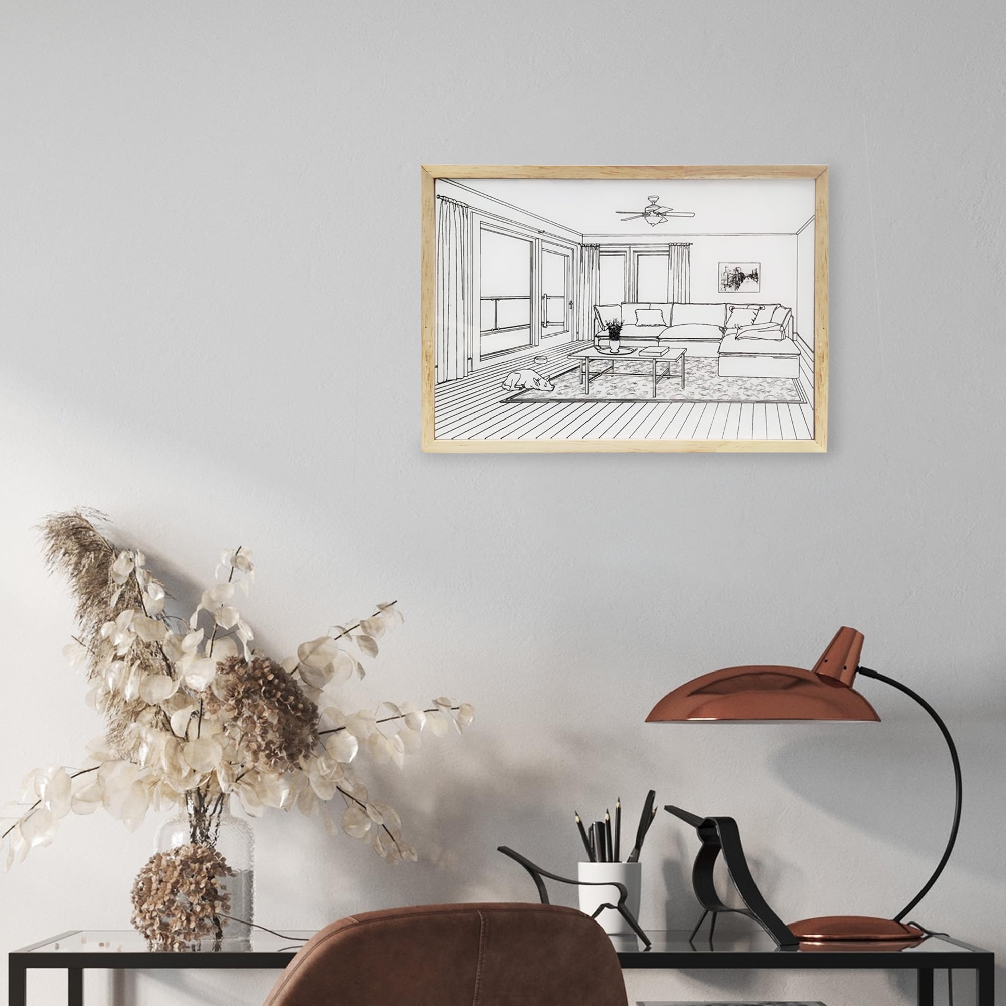 LED Light Up Wall Art - 4D Dimmable Canvas Painting with Frame, Dog Wall Decor for Home, Bedroom & Kitchen | Unique Night Light & Gift Idea for Kids, Adults | Perfect for Mood Lighting & Interior Decoration