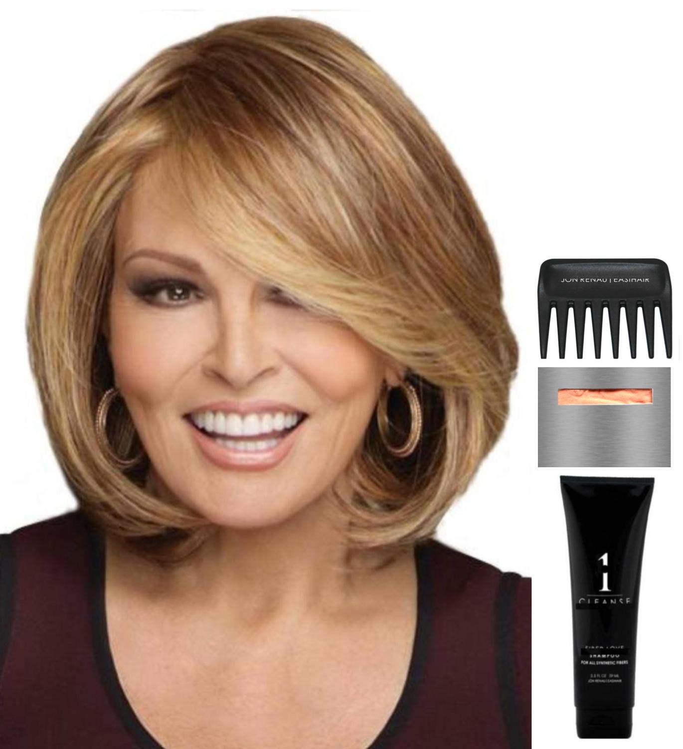 Raquel Welch Upstage LARGE CAP Wig Bundle - 5 Piece Set with Christy's Wigs Q&A Booklet, Wig Shampoo, Cap & Wide Tooth Comb (Color RL1688) | Perfect for Cosplay, Costume Parties & Everyday Hair Loss Solutions