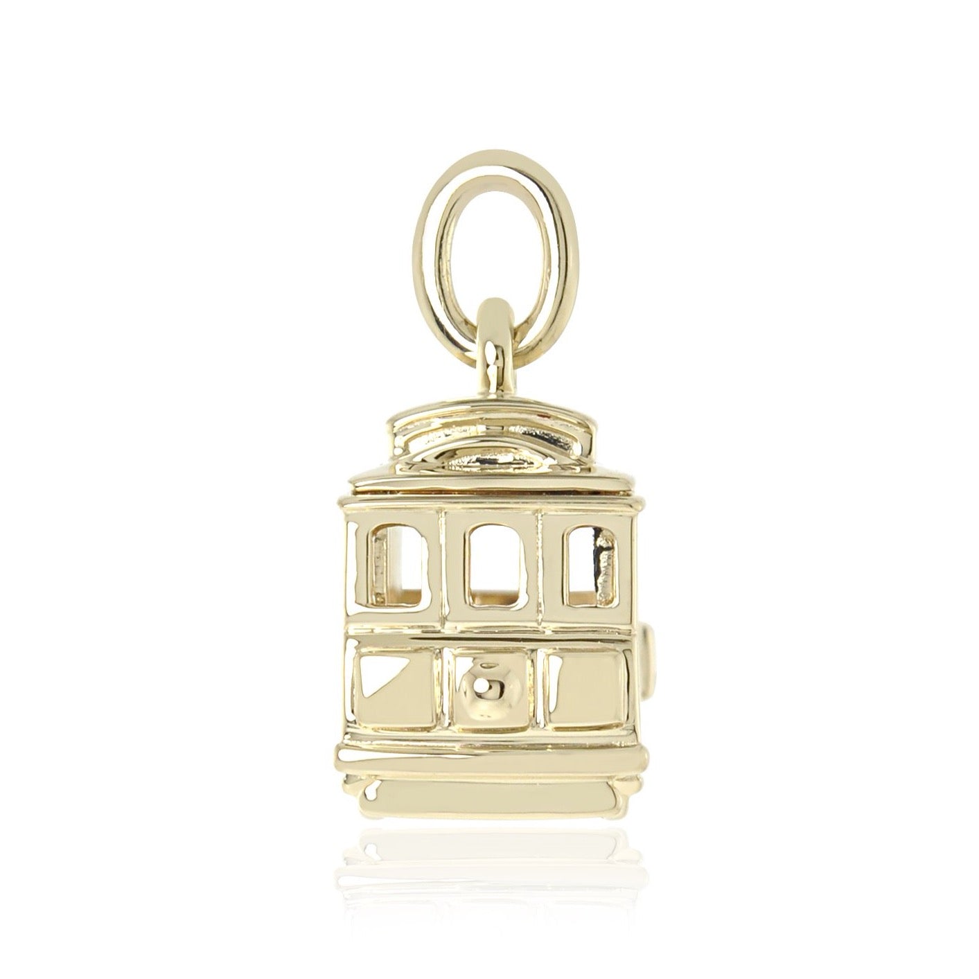 14K Gold Cable Car Charm Pendant Necklace - Perfect for Travel Lovers & San Francisco Souvenirs - Gift for Her, Birthday, Anniversary