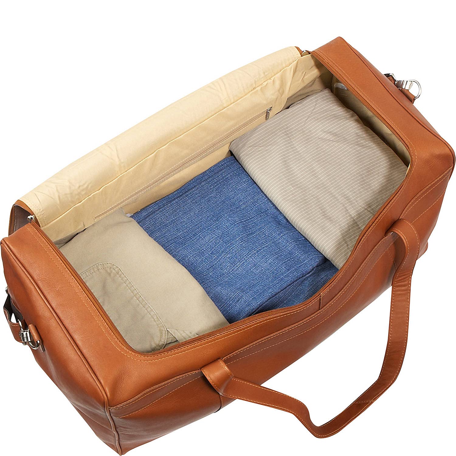 Traveler's Select Large Duffle Bag for Men & Women - Spacious Carry-On Duffel with Shoulder Strap - Perfect for Gym, Travel, Sports & Weekend Getaways (Saddle Brown, One Size)