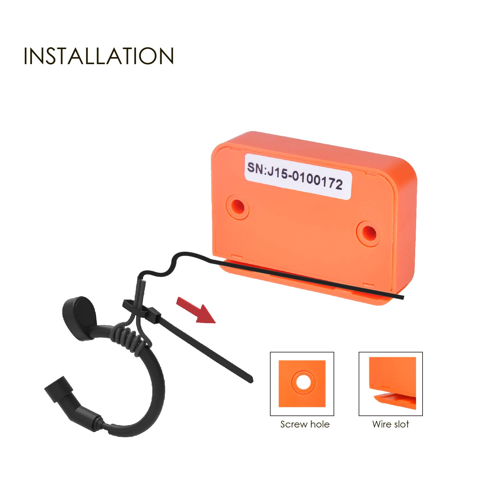 Jayron Digital LCD Inductive Hour Meter - Waterproof Engine Usage Timer for Marine Boat, Snow Blower, Generator, Lawn Mower & Small Gas Engines (HM006A-M5, Orange) | Track Maintenance Intervals & Engine Lifespan