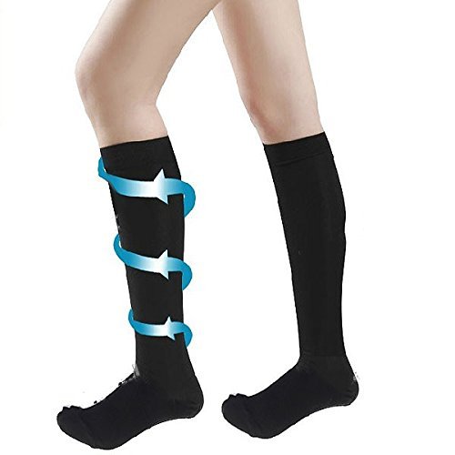 ® Compression Socks for Women & Men - 15-20 mmHg Graduated Support (Black, 2 Pairs) - Improve Circulation & Reduce Swelling - Perfect for Travel, Nursing & Running
