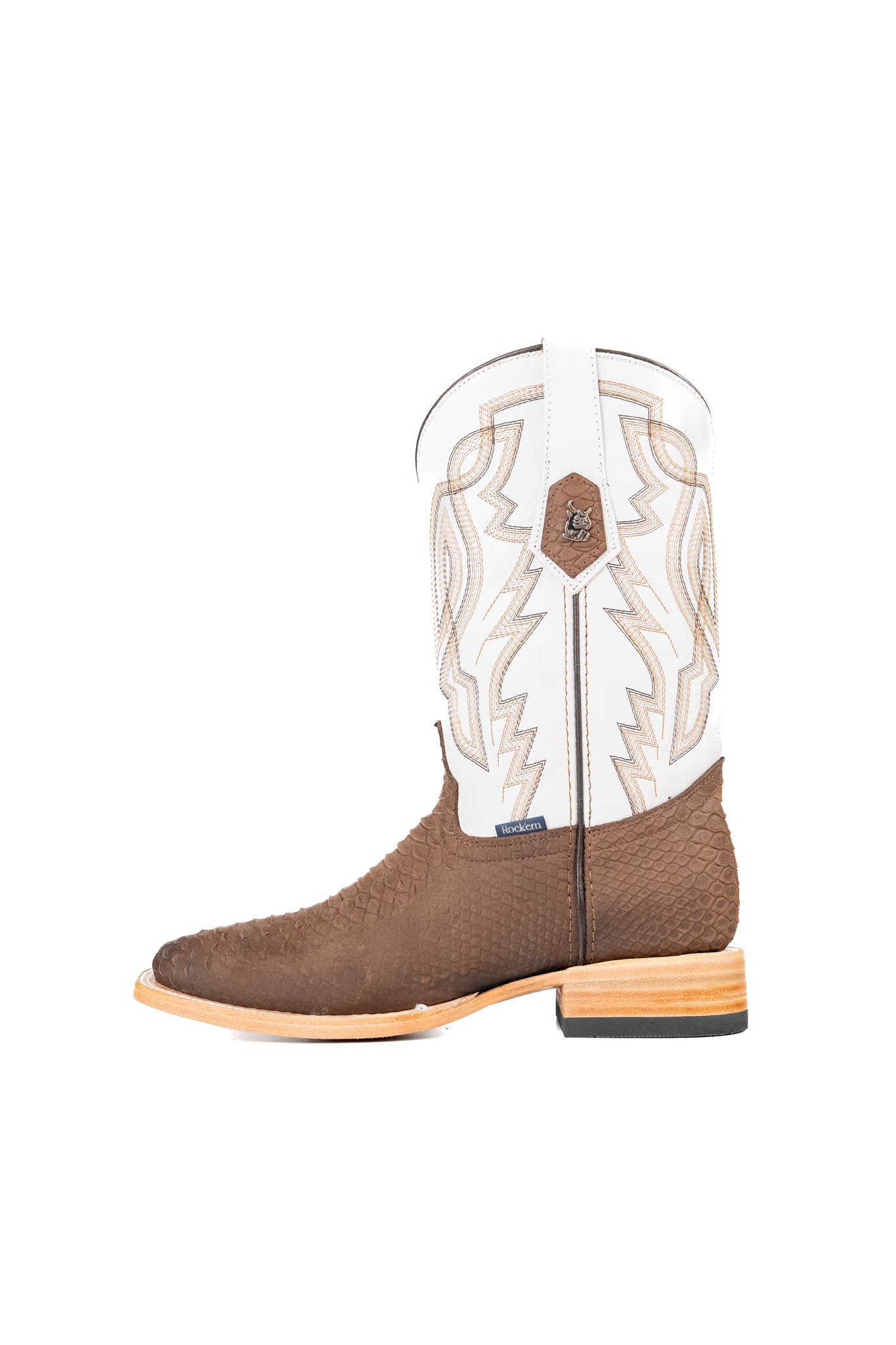 Renegade Python Square Toe Cowboy Boots for Men - Western Style Leather Boots with Exotic Snake Skin Design - Perfect for Rodeo, Country Dancing & Outdoor Adventures