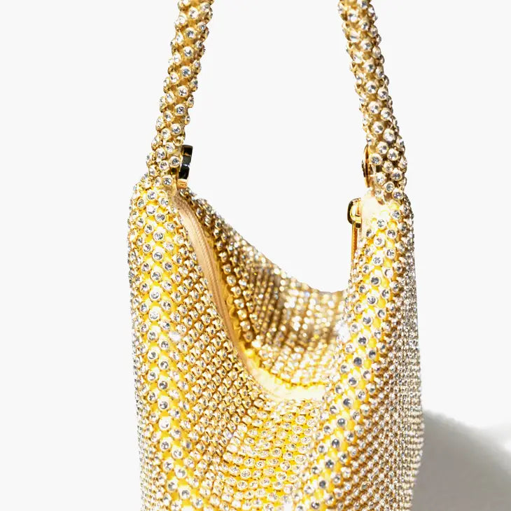 Elegant Kiss Me Rhinestone Clutch Purse for Women - Sparkly Evening Bag for Parties, Weddings & Special Occasions