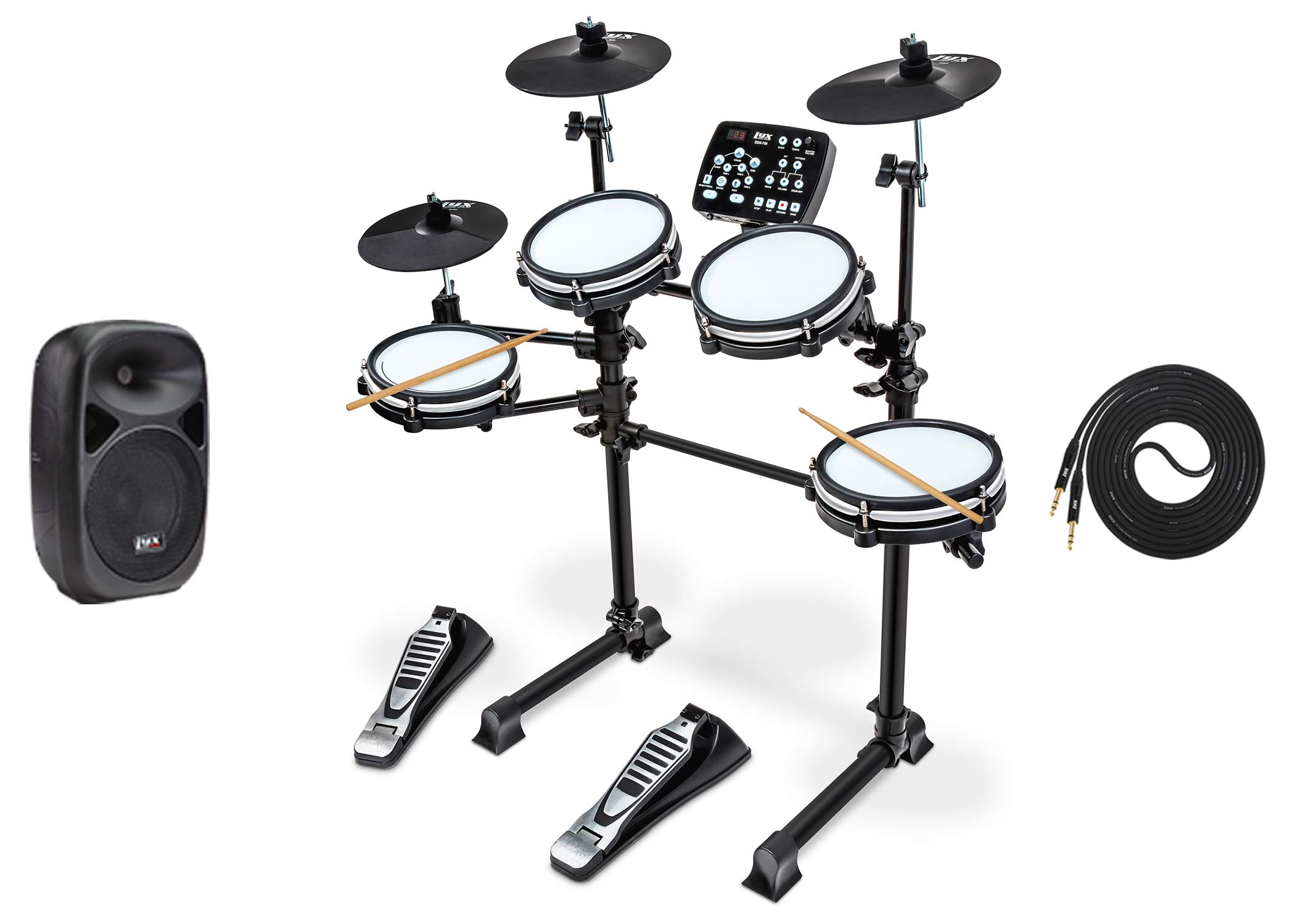 7-Piece Electronic Drum Kit with Mesh Heads, 209 Sounds & 50 Songs - Professional Drum Set with Cymbals, Kick Pedal, Drum Sticks & SPA8 Speaker - Perfect for Home Practice, Studio Recording & Live Performances