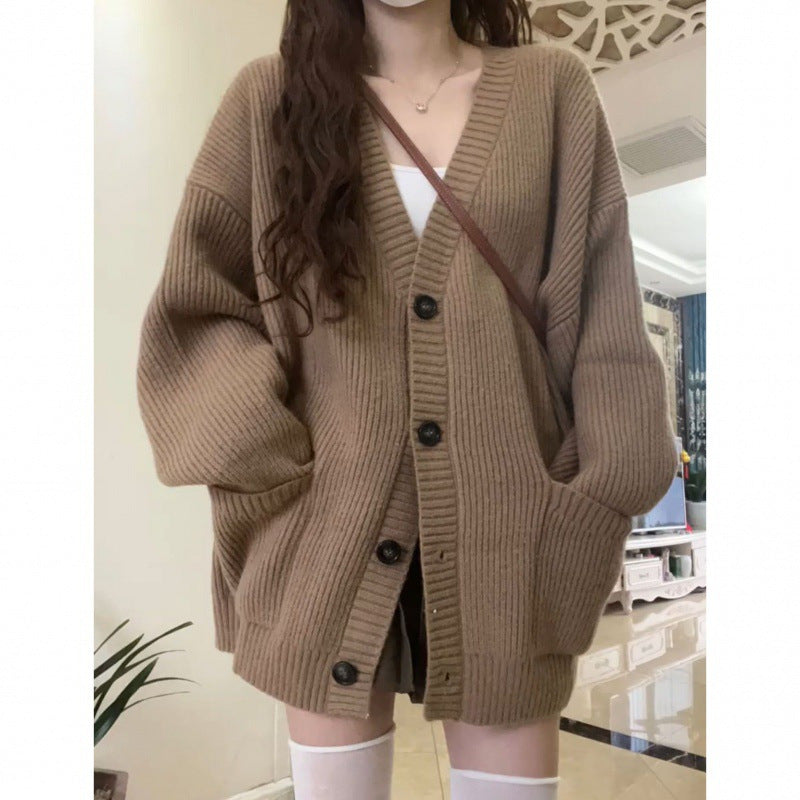 Cozy Autumn & Winter Sweater Jacket - Loose Fit Knit Cardigan for Women | Vintage Retro Style | Perfect for Casual Outfits, Layering & Cold Weather Fashion