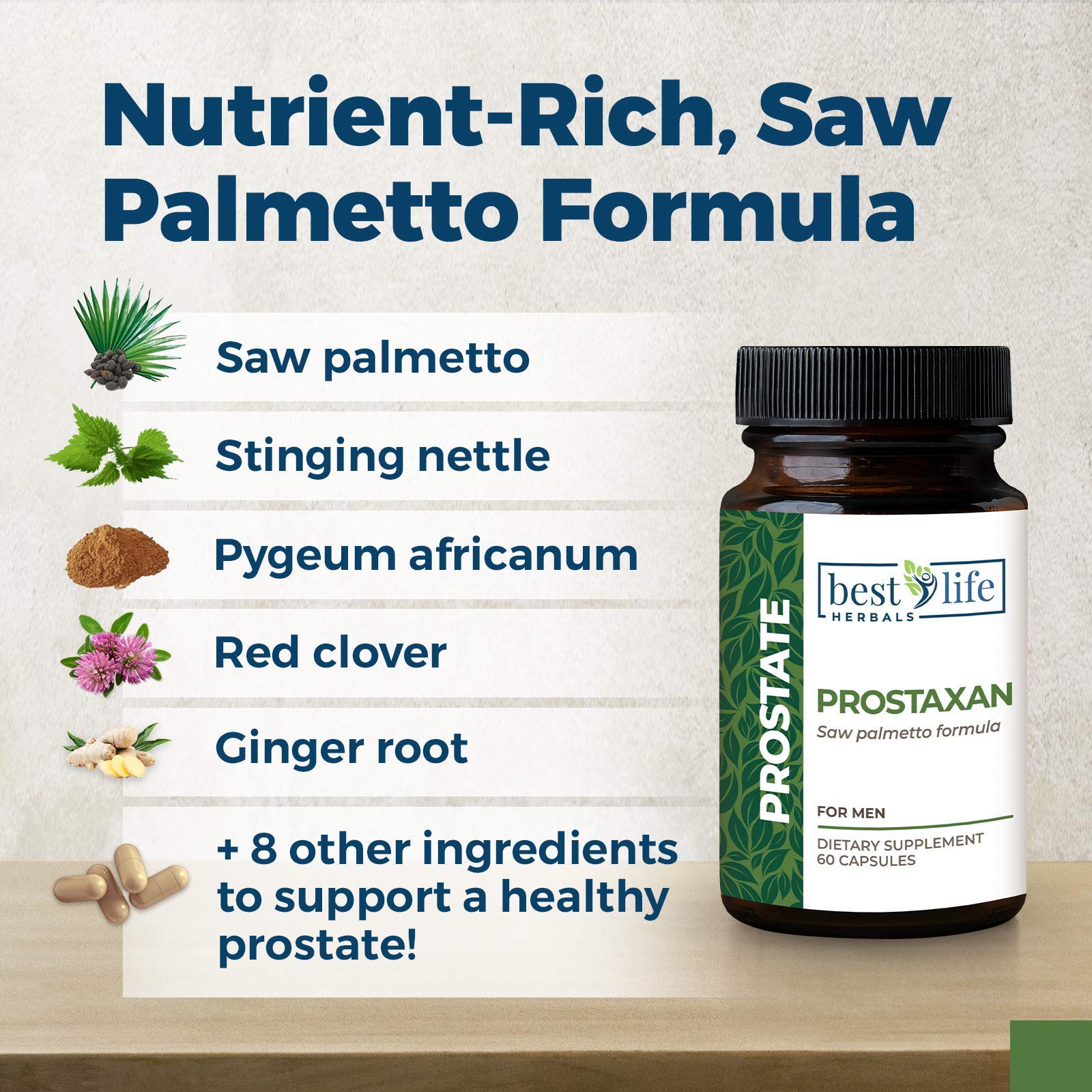 ProstaXan Saw Palmetto Supplement for Men's Prostate & Bladder Support - Natural Herbal Formula for Urinary Health - 4 Bottles (120 Capsules) - Supports Healthy Flow & Comfort - Perfect for Active Men & Seniors