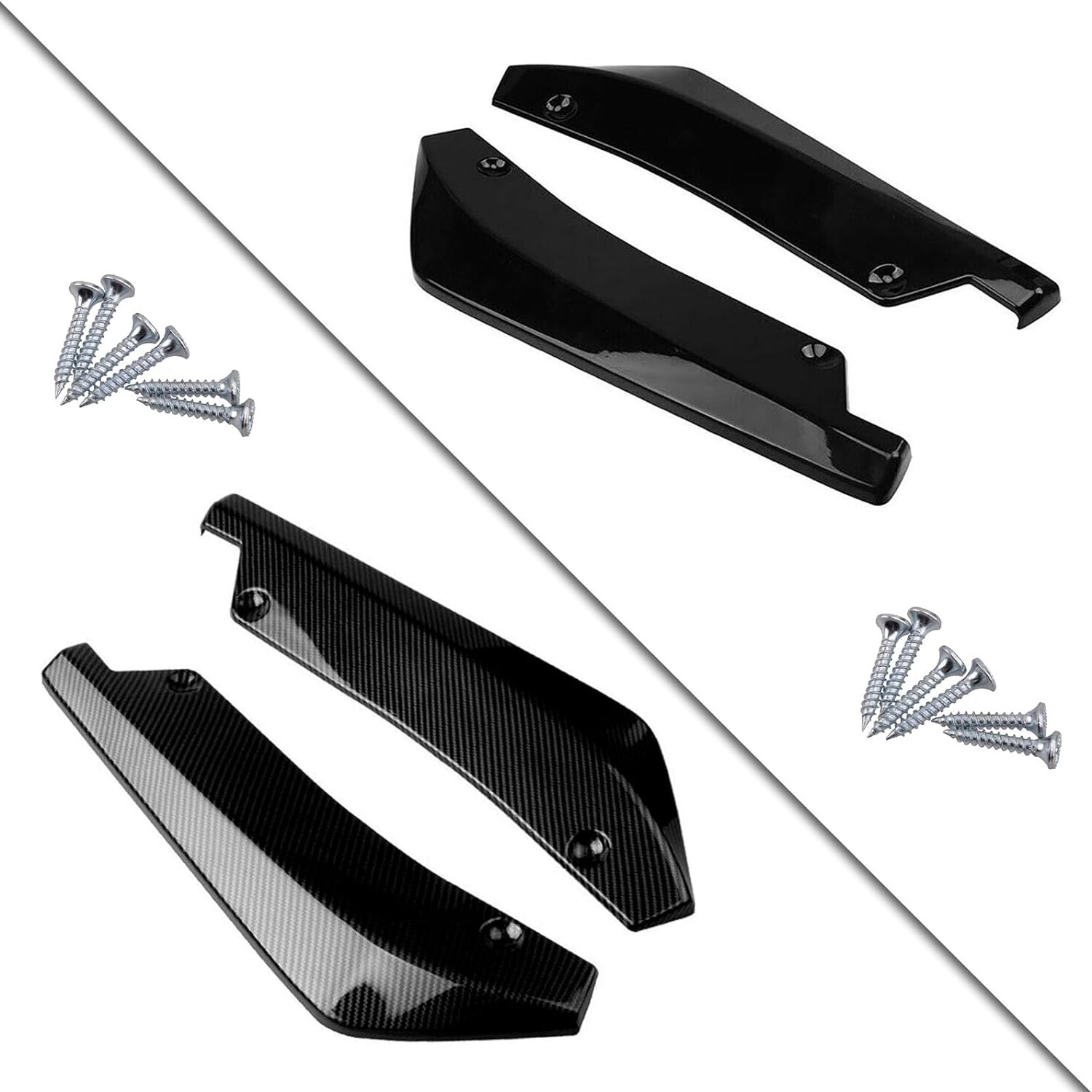 Universal V2 Style Rear Bumper Lip Splitters Guard - 2PCS Set for Car Body Styling & Protection - Perfect for Sports Cars, Tuner Vehicles & Automotive Enthusiasts