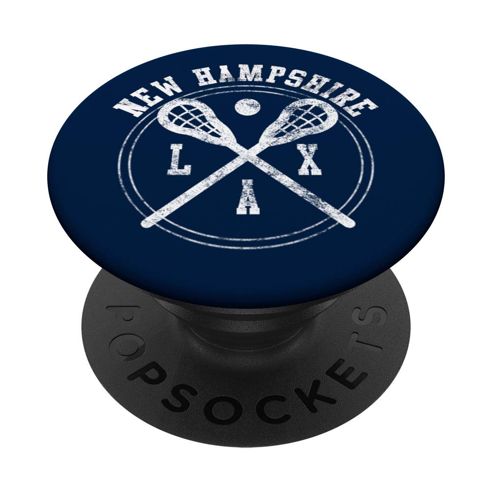 New Hampshire LAX Lacrosse Vintage Logo PopSockets - Phone Grip & Stand for iPhone, Samsung & Tablets - Perfect for Sports Fans, College Students & Travel Accessories