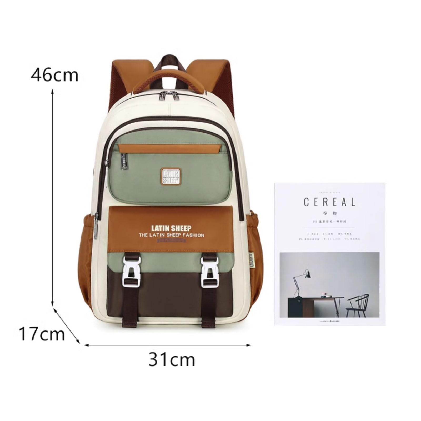 WYCY Boys Backpack - Large Capacity School Bag with Laptop Compartment & Pencil Case - Durable Kids Backpack for School, Travel & Daily Use (Brown)