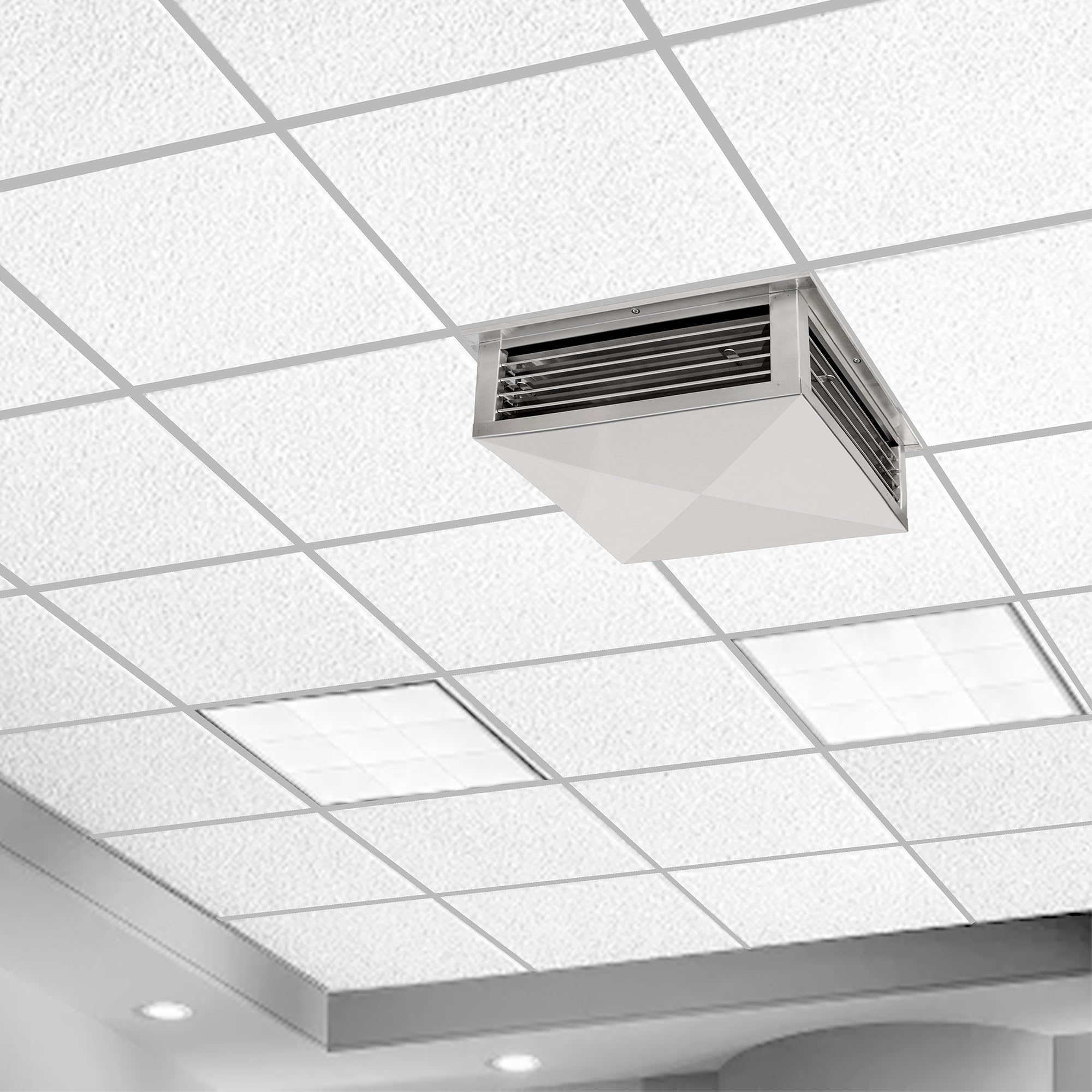 GSW 24 Inch Stainless Steel 4-Way Adjustable Air Diffuser for Evaporative Swamp Cooler - 26 Inch Mounting Edge | Perfect for Home, Office & Outdoor Cooling