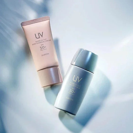Albion Super UV Cut Mineral Sunscreen & Makeup Base SPF50+ PA++++ 40g - Oil-Free, Water-Resistant Face Sunscreen for Daily Protection & Makeup Primer - Perfect for Outdoor Activities, Beach & Daily Skincare Routine