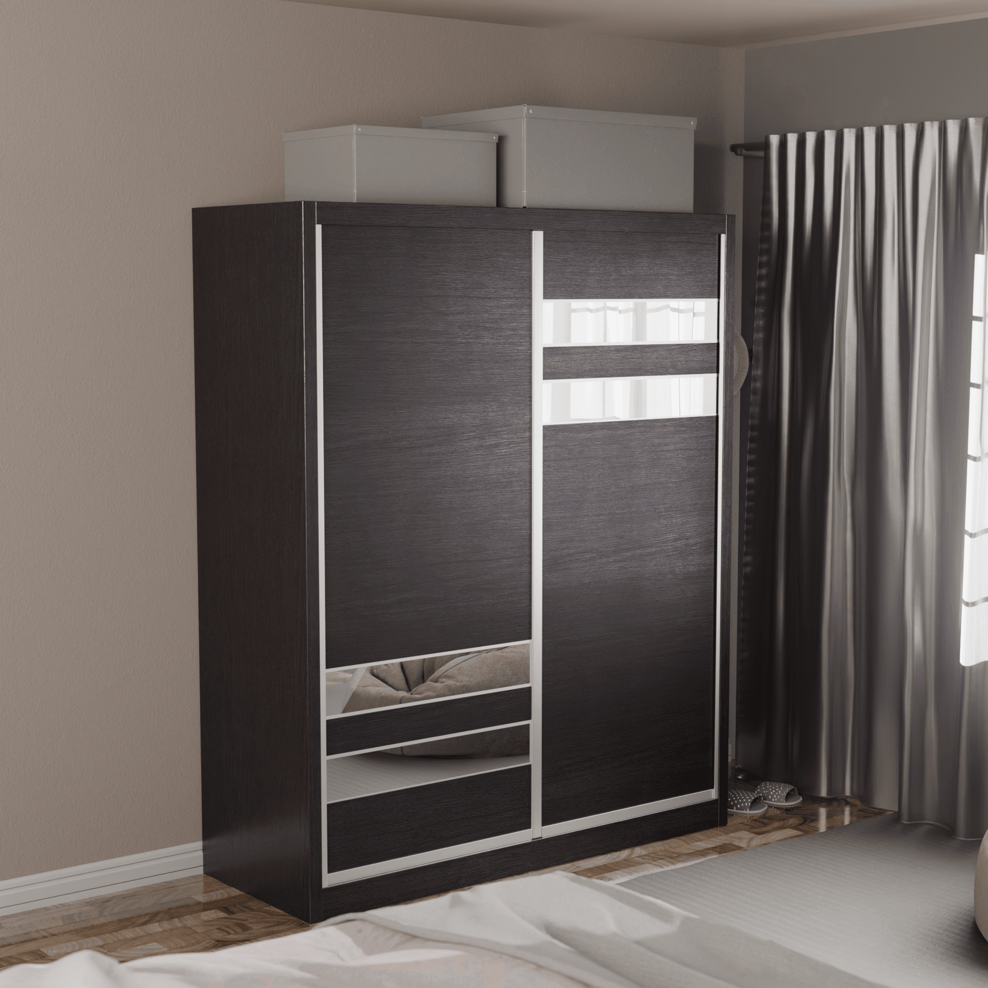 Micasa Modular Wardrobe W04 - Customizable Closet Organizer System for Bedroom & Walk-in Closet | Space-Saving Storage Solution with Adjustable Shelves & Hanging Rods