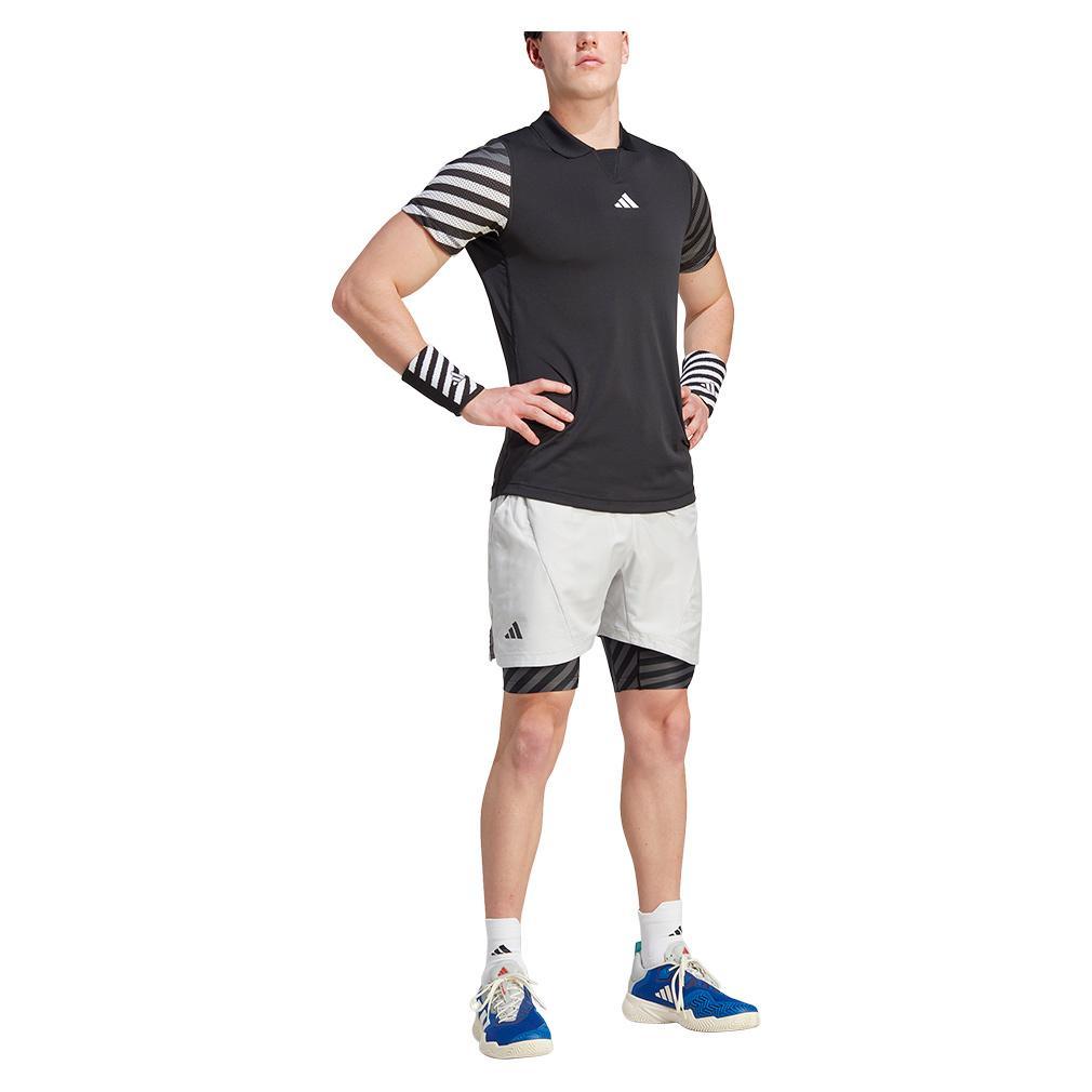 Men's 2-in-1 Pro Tennis Shorts - Grey - Moisture Wicking & Built-in Liner - Perfect for Tennis, Gym & Running Workouts