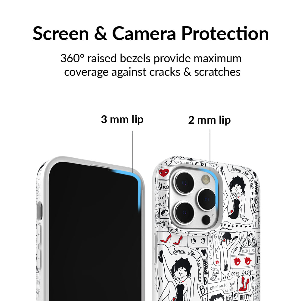Betty Boop Girl Power iPhone Case - Cute Cartoon Character Phone Cover for iPhone 13/14/15 Pro Max - Perfect for Women's Fashion Accessories & Daily Protection